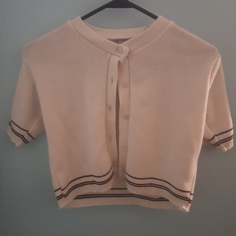 Cropped striped sweater
